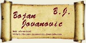 Bojan Jovanović vizit kartica